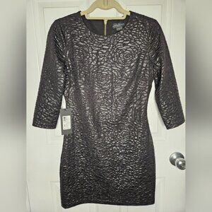 NWT GUESS by Marciano mini dress in Black embossed floral back zipper